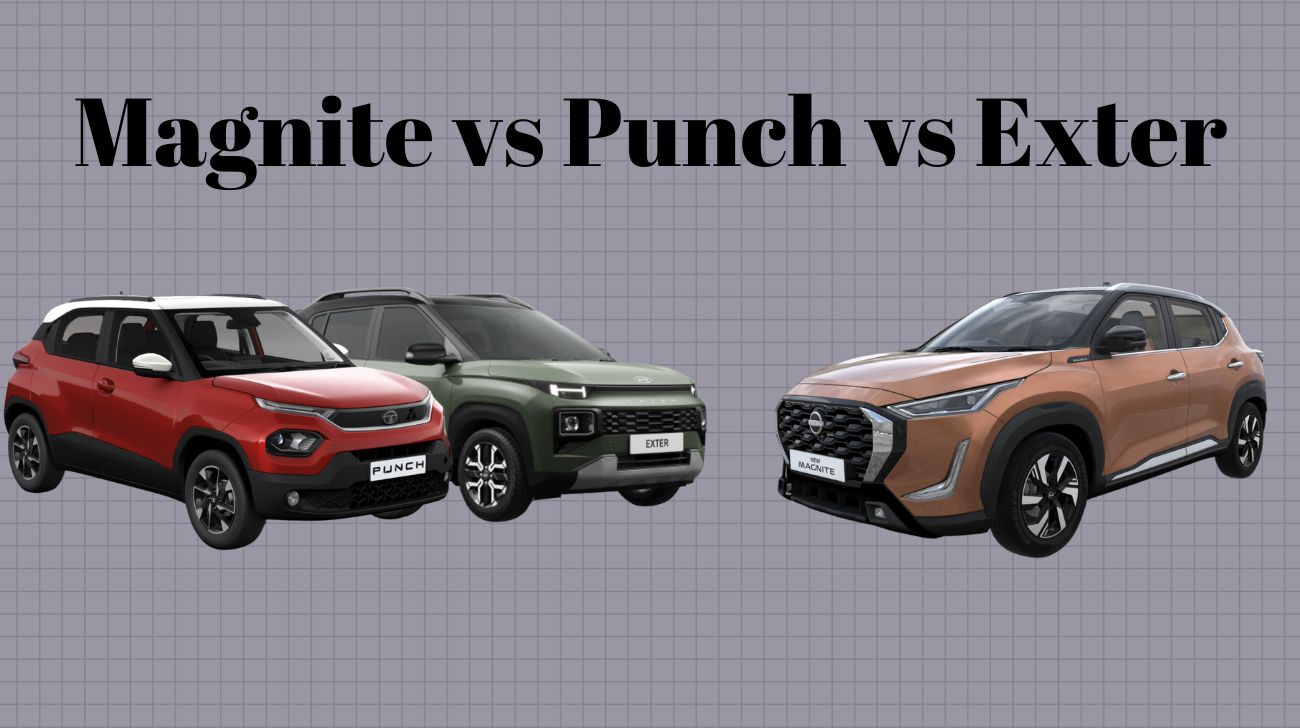 Nissan Magnite vs Tata Punch vs Hyundai Exter